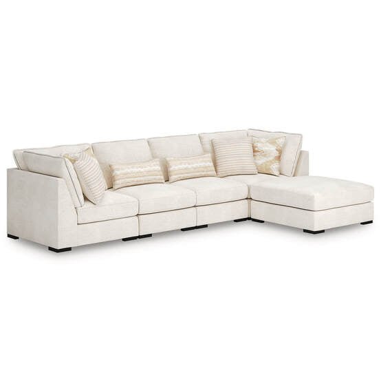 Donelson Creek Sectional - Select Living Furniture - Ashley Furniture -  - Vanilla -2-Armless Chair, 2-Corner Chair & Accent Ottoman - Donelson Creek Sectional -