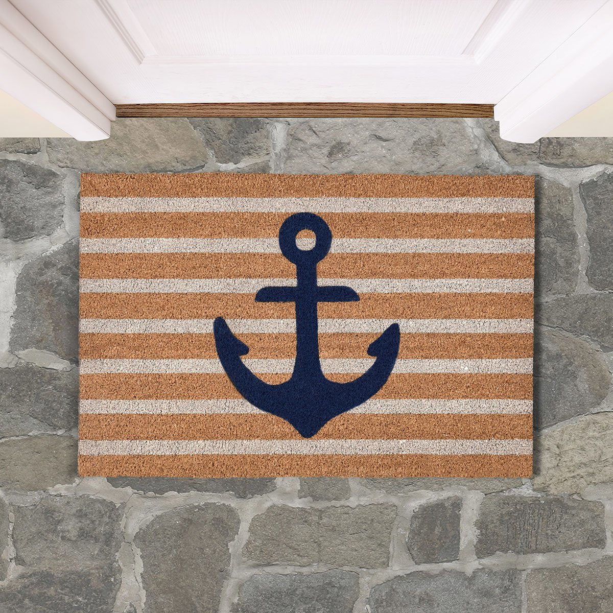 Doormats - Anchors Away Doormat - Navy/Natural - Select Living Furniture - Door Mats - Classic Home - 30182524 - Doormats - Anchors Away Doormat - Navy/Natural -
