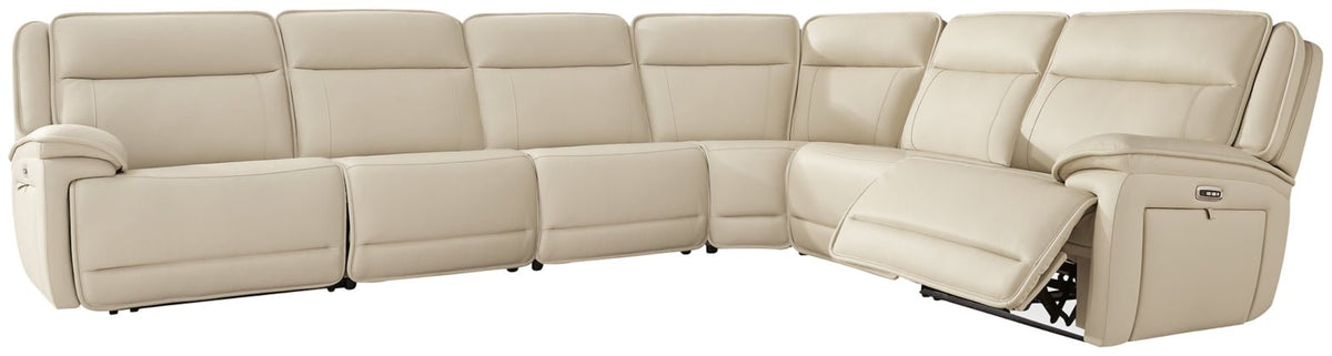 Double Deal Power Reclining Sectional - Select Living Furniture - Select Living Furniture - DD-6PC - 6-Piece Sectional -Almond - Double Deal Power Reclining Sectional -