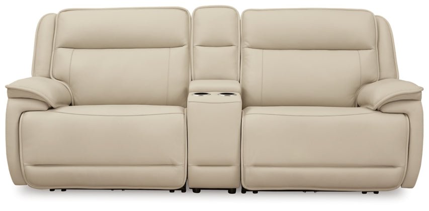 Double Deal Power Reclining Sectional - Select Living Furniture - Select Living Furniture - DD-3PC-C - 3-Piece Loveseat with Console -Almond - Double Deal Power Reclining Sectional -