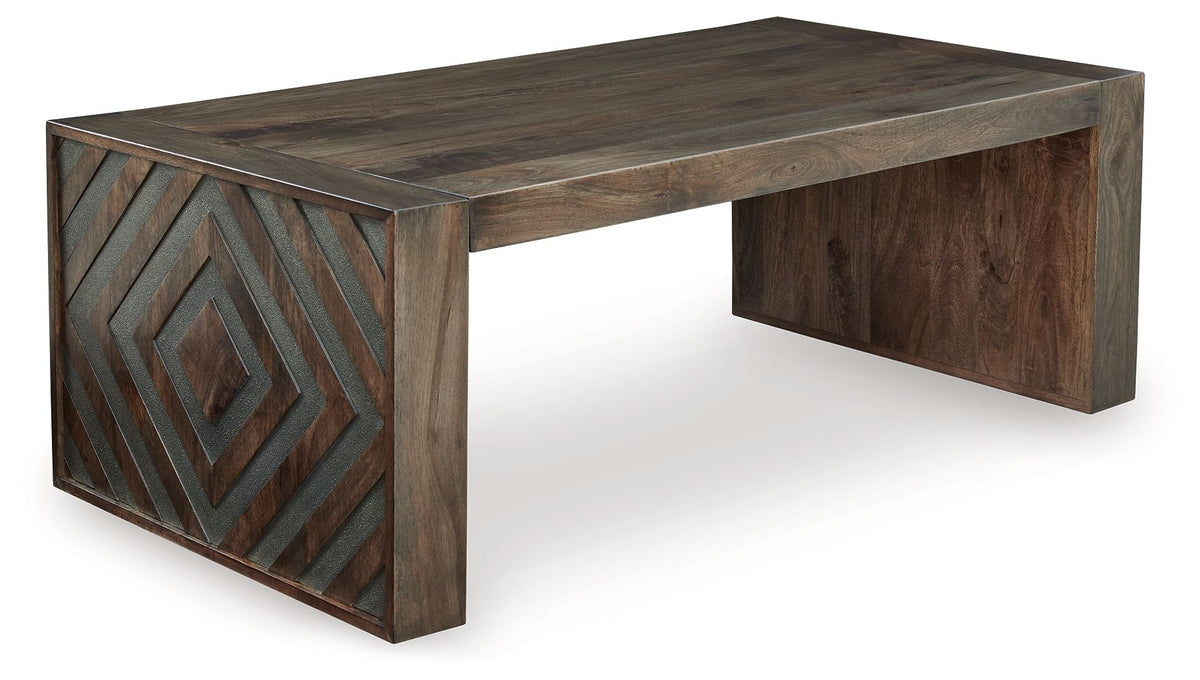 Dreggan - Rectangular Cocktail Table - Brown - Select Living Furniture - Cocktail Tables - Signature Design by Ashley® - T567-1 - Dreggan - Rectangular Cocktail Table - Brown -