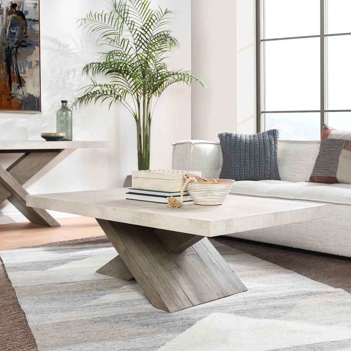 Durant - Coffee Table - Select Living Furniture - Coffee Tables - Classic Home - 51030948 - Distressed Gray - Durant - Coffee Table -