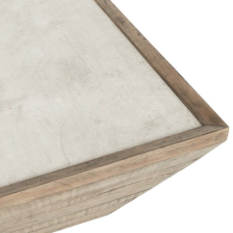 Dalton - Square Wood Coffee Table - Natural/Antique White