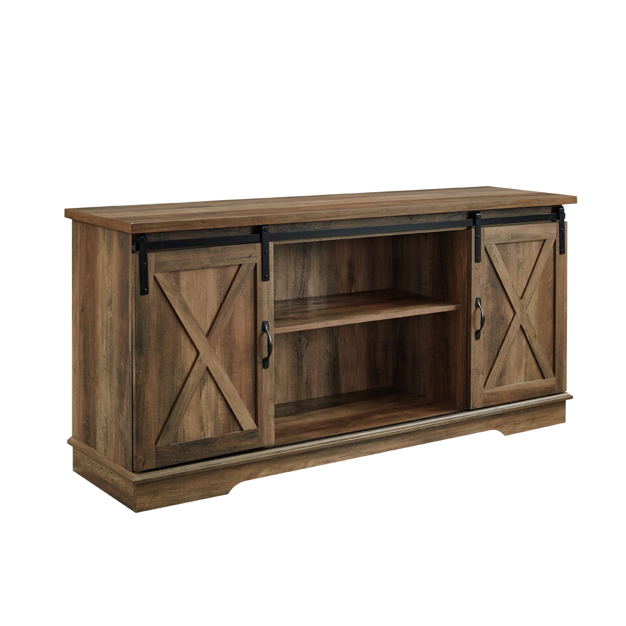 Farmhouse Sliding X Barn Door TV Stand