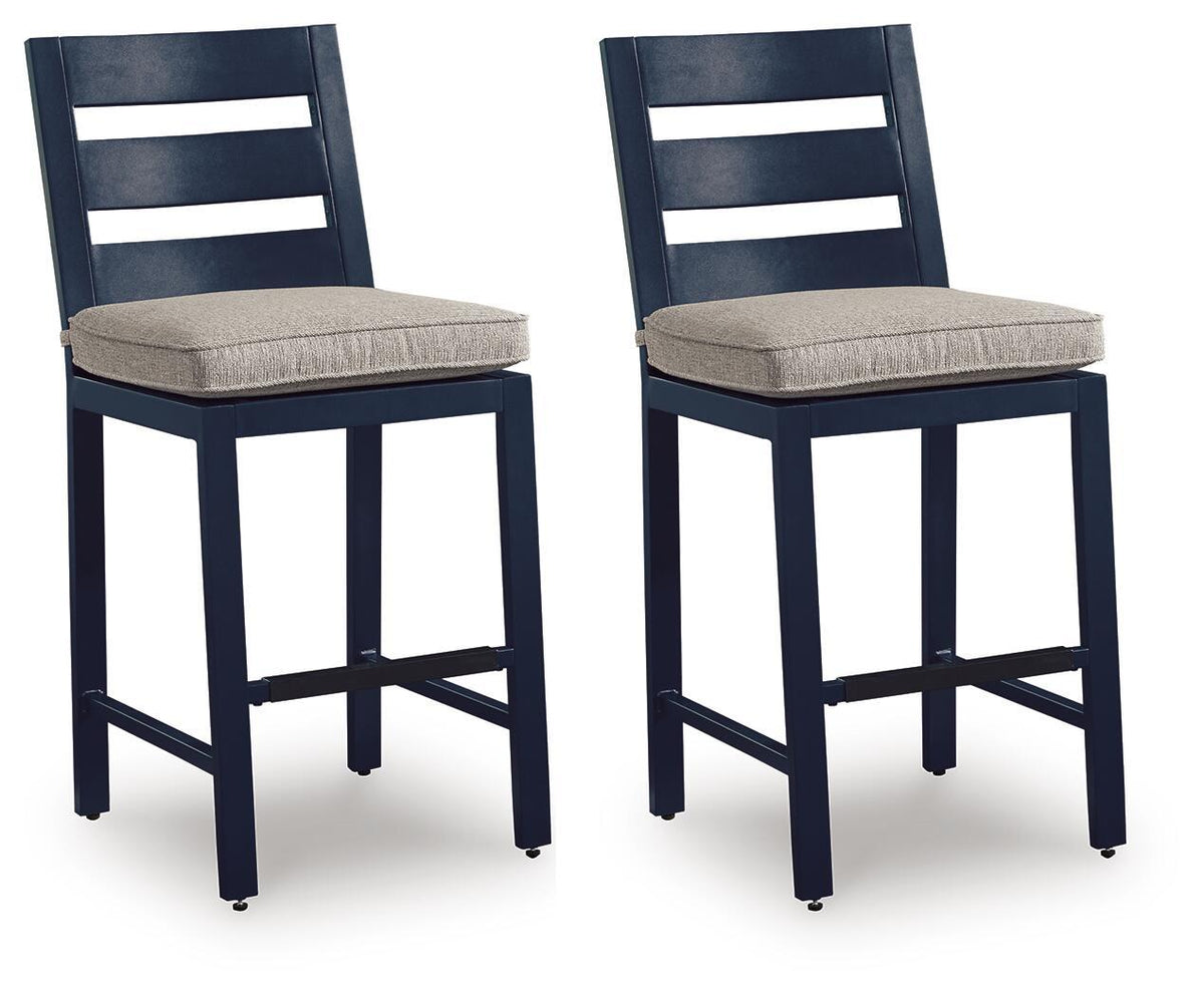 East Beach - Barstool (Set of 2) - Blue - Select Living Furniture - Stool Sets - Signature Design by Ashley® - PCP587-124 - East Beach - Barstool (Set of 2) - Blue -