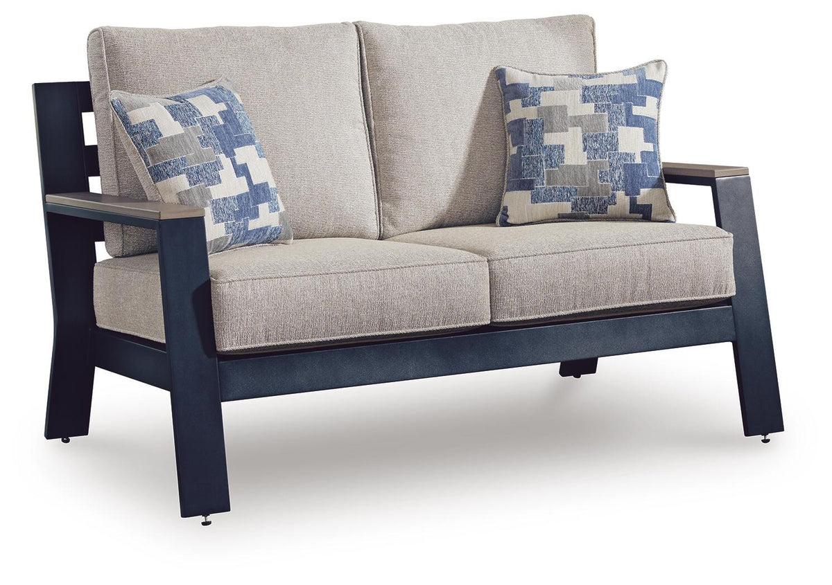 East Beach - Loveseat With Cushion - Blue - Select Living Furniture - Loveseats - Signature Design by Ashley® - PCP587-835 - East Beach - Loveseat With Cushion - Blue -