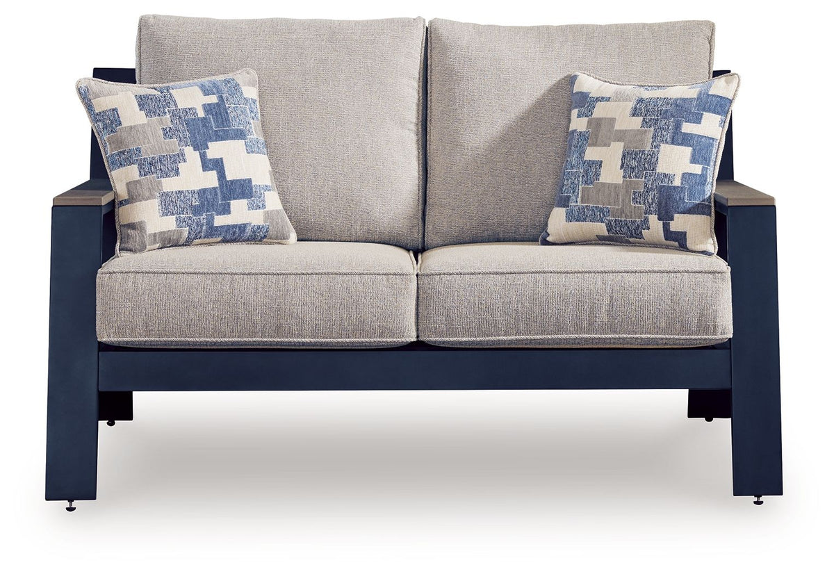 East Beach - Loveseat With Cushion - Blue - Select Living Furniture - Loveseats - Signature Design by Ashley® - PCP587-835 - East Beach - Loveseat With Cushion - Blue -