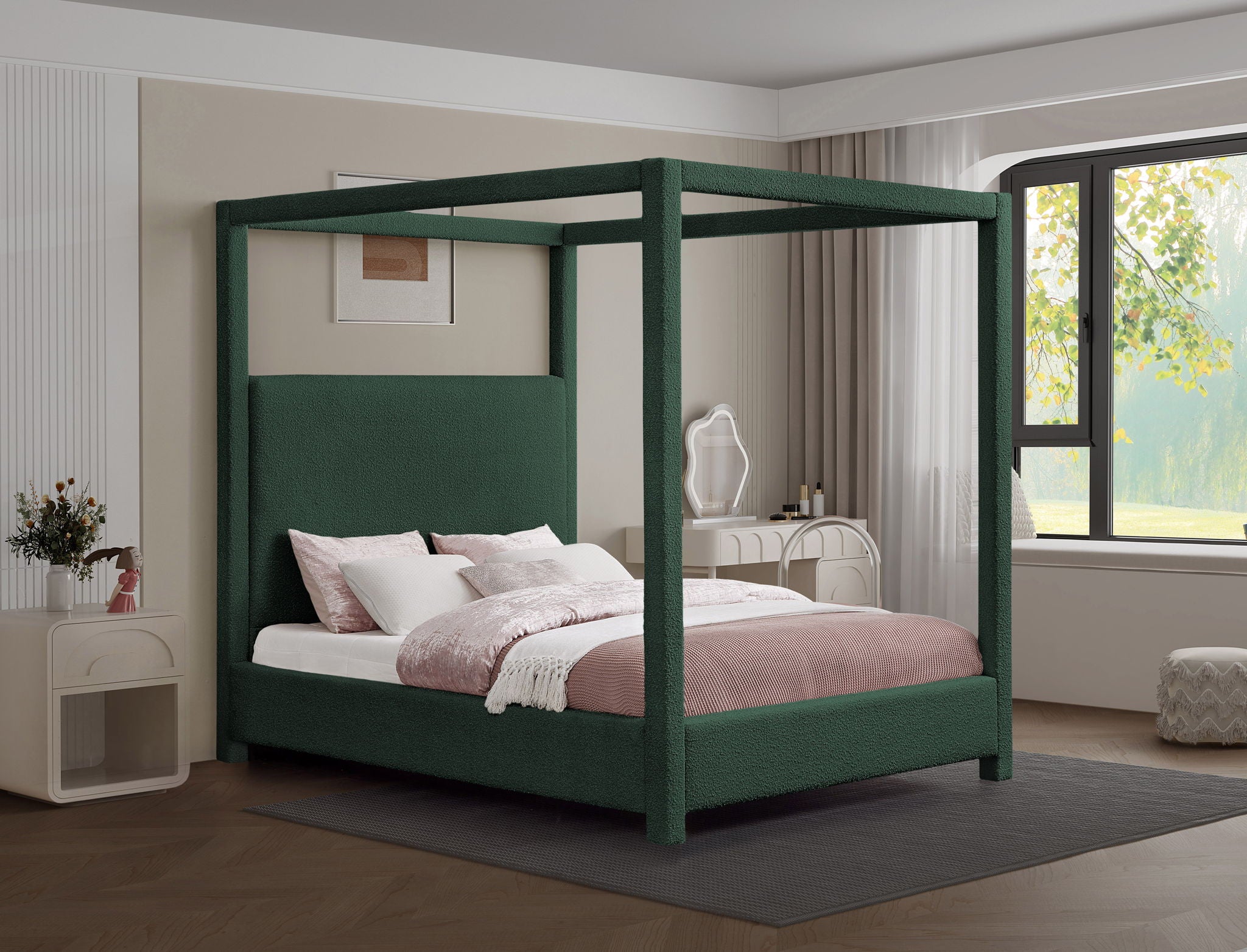 Eden - Boucle Fabric Upholstered Bed