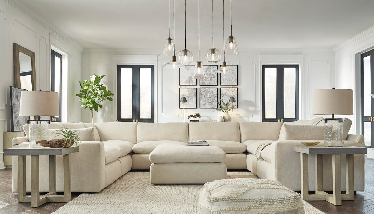 Elyza Sectional - Select Living Furniture - Stationary Sectionals - Signature Design by Ashley® -  - 5 Piece Corner Sectional -Light Beige - Elyza Sectional -