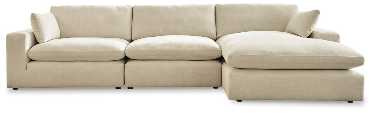 Elyza Sectional - Select Living Furniture - Stationary Sectionals - Signature Design by Ashley® -  - 3-Piece Sectional with RAF Chaise -Light Beige - Elyza Sectional -