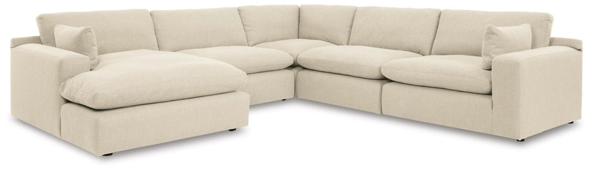 Elyza Sectional - Select Living Furniture - Stationary Sectionals - Signature Design by Ashley® -  - 5-Piece Sectional with LAF Chaise -Light Beige - Elyza Sectional -
