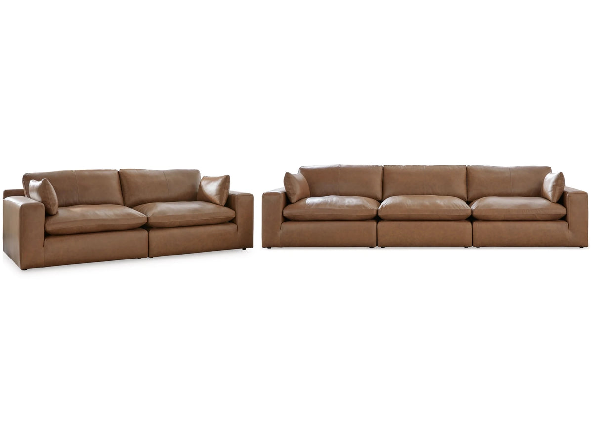 Emilia Modular Leather Sectional - Select Living Furniture - Stationary Sectionals - Signature Design by Ashley® - EMILIA-SOFA-LOVESEAT-1 - Sofa and Loveseat -Caramel - Emilia Modular Leather Sectional -