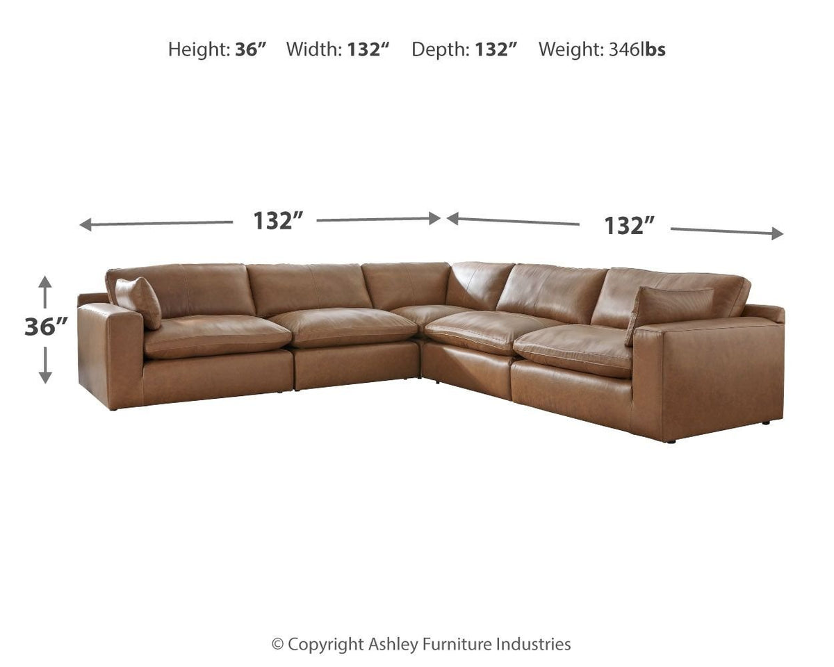 Emilia Modular Leather Sectional - Select Living Furniture - Stationary Sectionals - Signature Design by Ashley® - EMILIA-SOFA-LOVESEAT-1 - Sofa and Loveseat -Caramel - Emilia Modular Leather Sectional -
