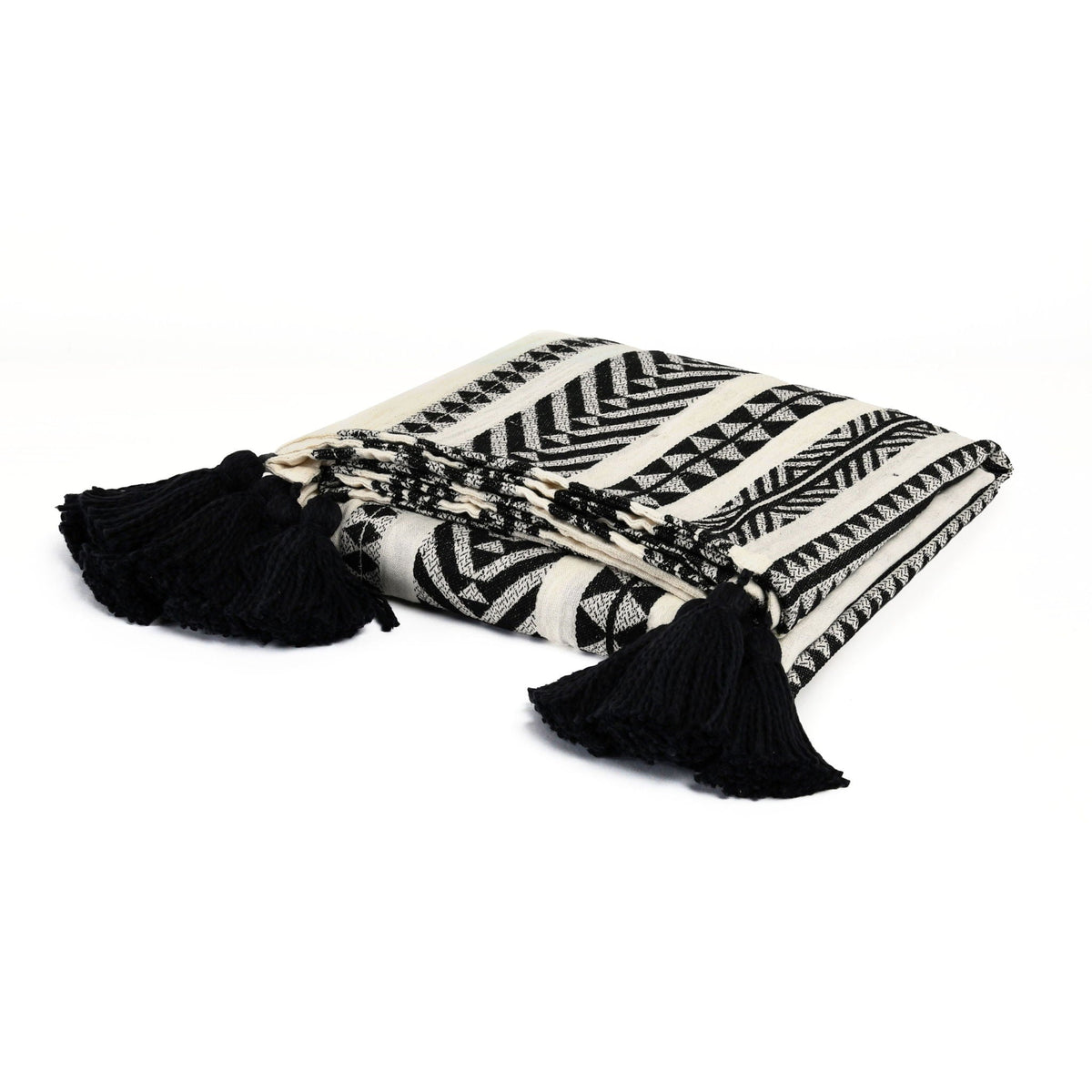 Endora - TC Throw - Black / Ivory - Select Living Furniture - Throws - Villa - V211081 - Endora - TC Throw - Black / Ivory -