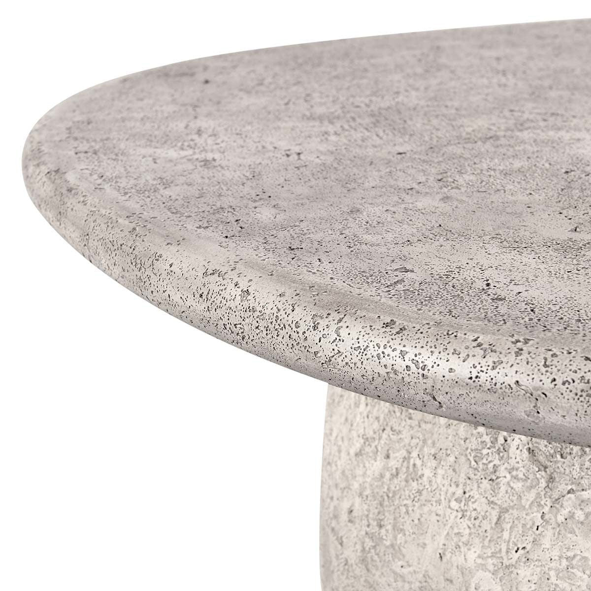 Britney - Outdoor Round Coffee Table - Light Gray