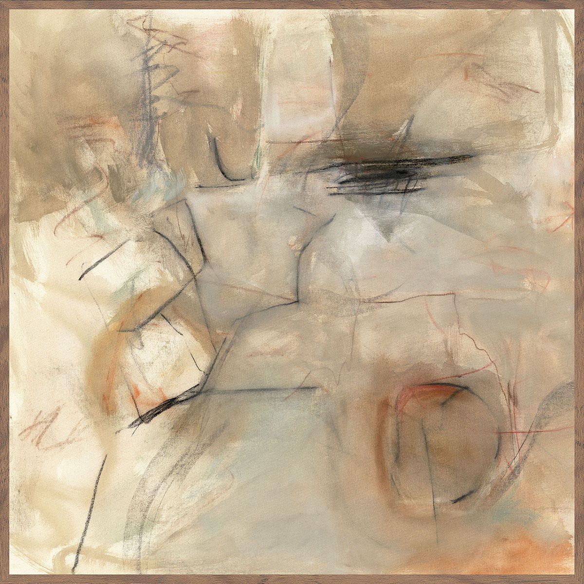 Ochre II - Painting 48' x 48' By Buddy Whitlock - Walnut