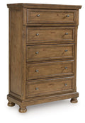Feddinger - Five Drawer Chest - Medium Brown - Select Living Furniture - Accent Chests - Signature Design by Ashley® - PCB779-46 - Feddinger - Five Drawer Chest - Medium Brown -