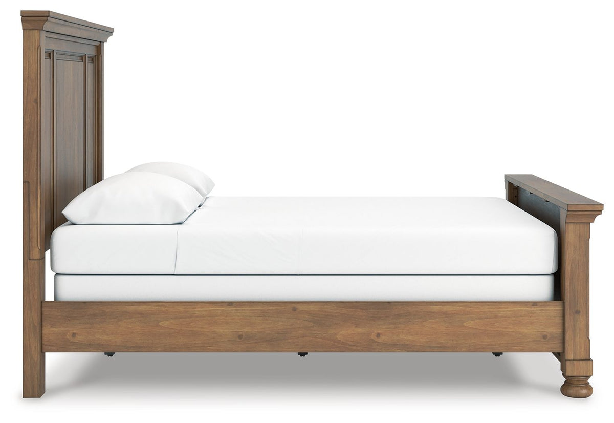Feddinger - Panel Bed - Select Living Furniture - Panel Beds - Signature Design by Ashley® - PCB779B2 - Light Brown -Queen - Feddinger - Panel Bed -