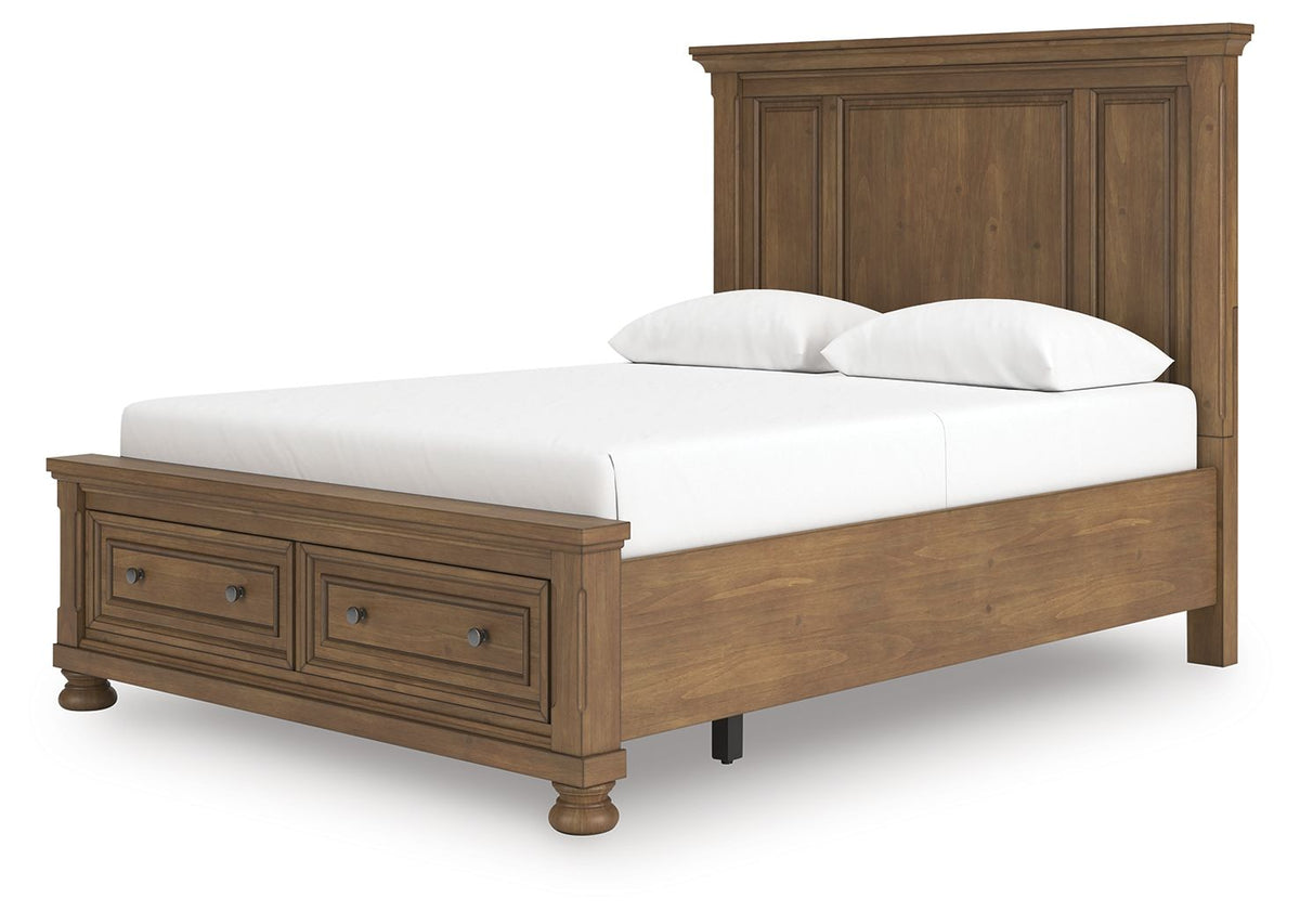 Feddinger - Panel Storage Bed - Select Living Furniture - Storage Beds - Signature Design by Ashley® - PCB779B11 - Light Brown -Queen - lifestyle -