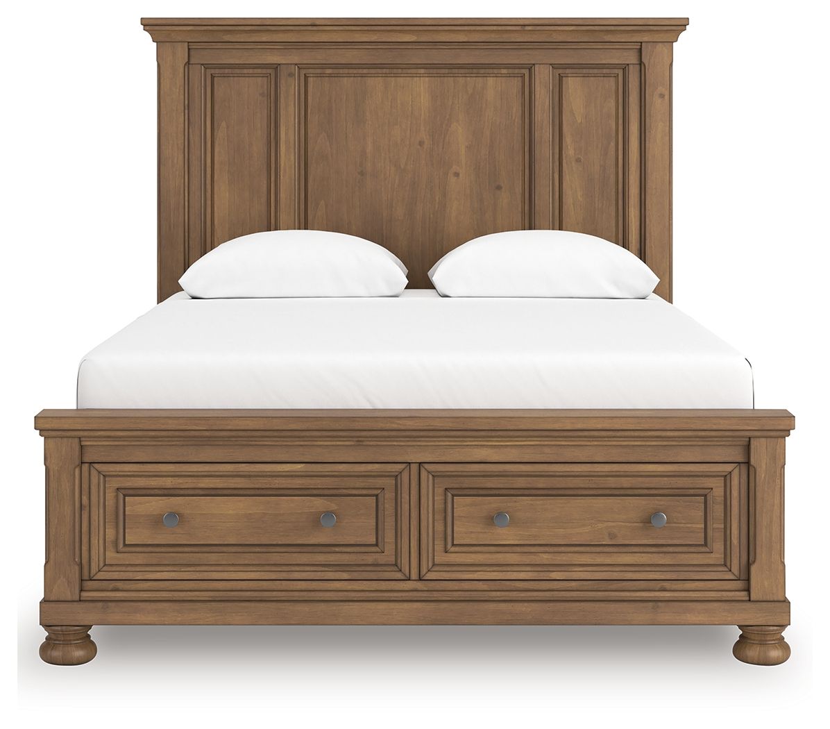 Feddinger - Panel Storage Bed - Select Living Furniture - Storage Beds - Signature Design by Ashley® - PCB779B11 - Light Brown -Queen - Feddinger - Panel Storage Bed -