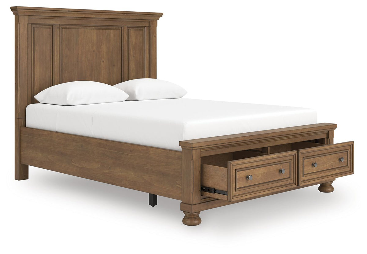 Feddinger - Panel Storage Bed - Select Living Furniture - Storage Beds - Signature Design by Ashley® - PCB779B11 - Light Brown -Queen - Feddinger - Panel Storage Bed -