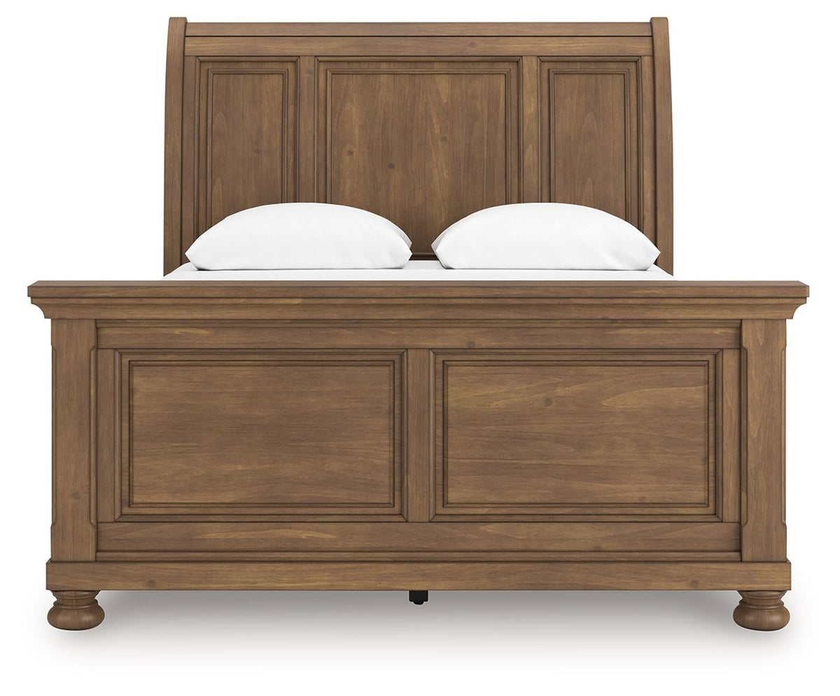 Feddinger - Sleigh Bed - Select Living Furniture - Sleigh Beds - Signature Design by Ashley® - PCB779B16 - Light Brown -California King - Feddinger - Sleigh Bed -