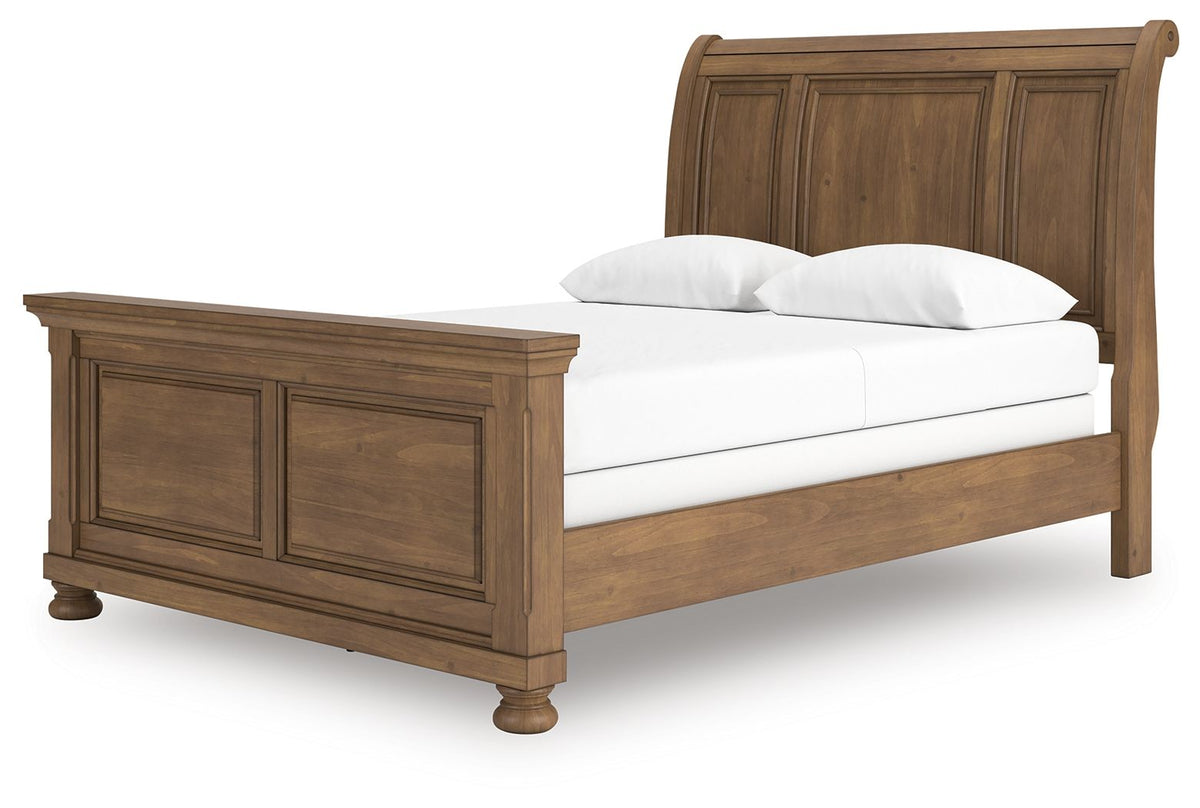 Feddinger - Sleigh Bed - Select Living Furniture - Sleigh Beds - Signature Design by Ashley® - PCB779B16 - Light Brown -California King - Feddinger - Sleigh Bed -