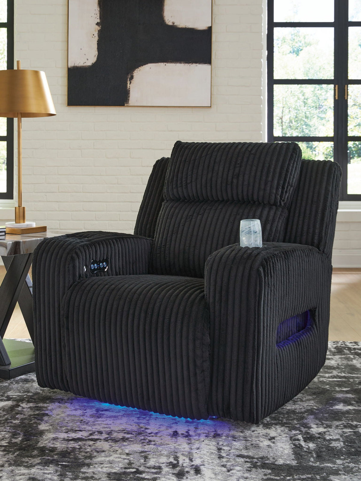 Forest Lake - Power Recliner With Adj Headrest - Black - Select Living Furniture - Reclining Chairs - Signature Design by Ashley® - PC6420213 - Forest Lake - Power Recliner With Adj Headrest - Black -