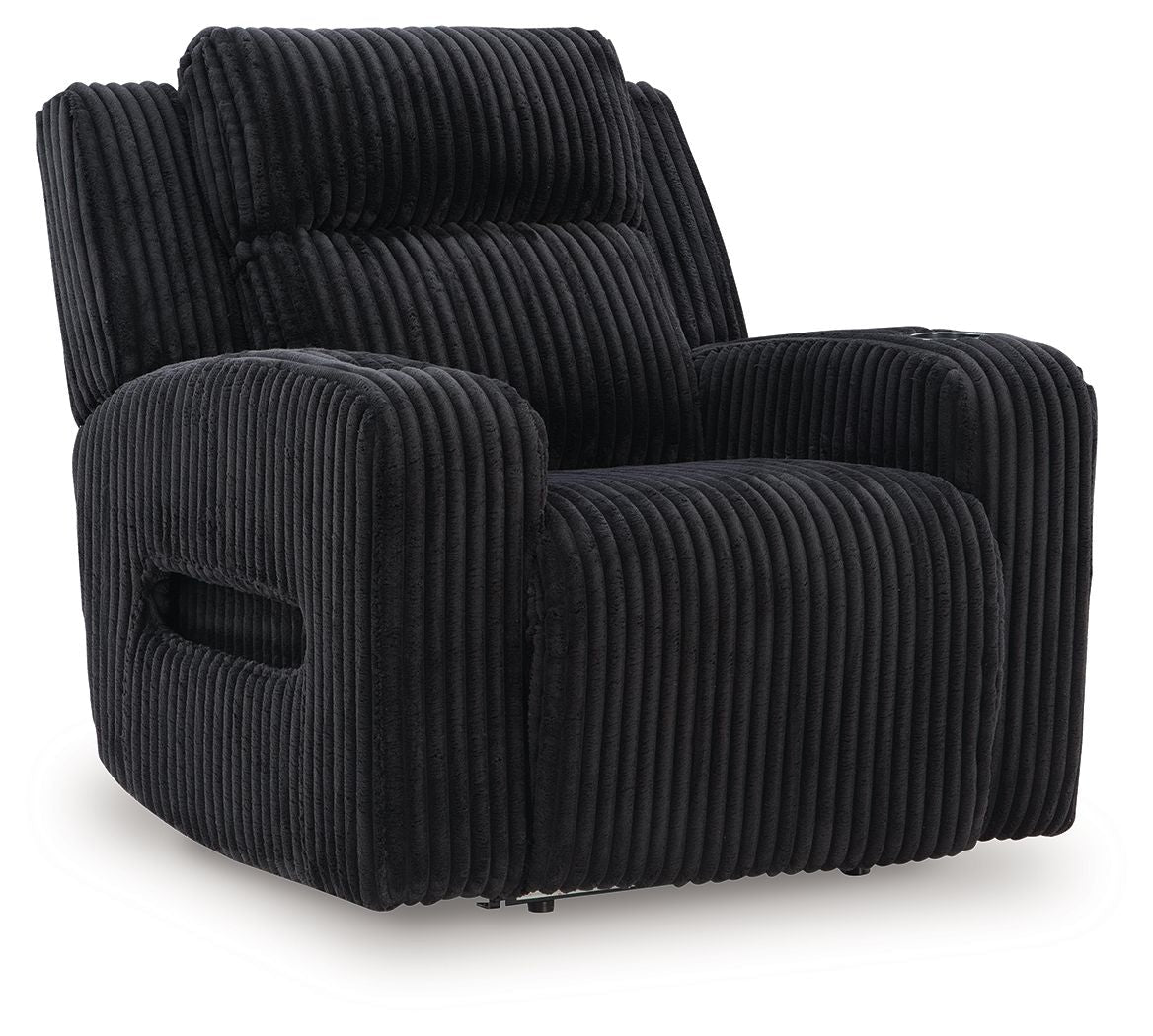 Forest Lake - Power Recliner With Adj Headrest - Black - Select Living Furniture - Reclining Chairs - Signature Design by Ashley® - PC6420213 - Forest Lake - Power Recliner With Adj Headrest - Black -
