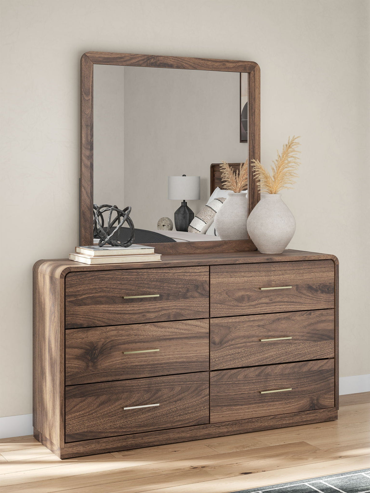 Fortlorn - Dresser - Select Living Furniture - Dressers - Signature Design by Ashley® - PCB386B1 - Dark Brown -Dresser & Mirror - Fortlorn - Dresser -