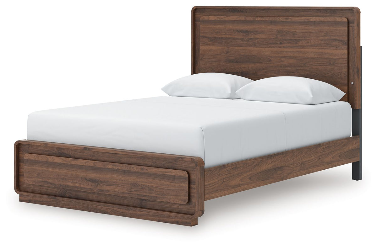 Fortlorn - Panel Bed - Select Living Furniture - Panel Beds - Signature Design by Ashley® - PCB386B2 - Dark Brown -Queen - Fortlorn - Panel Bed -