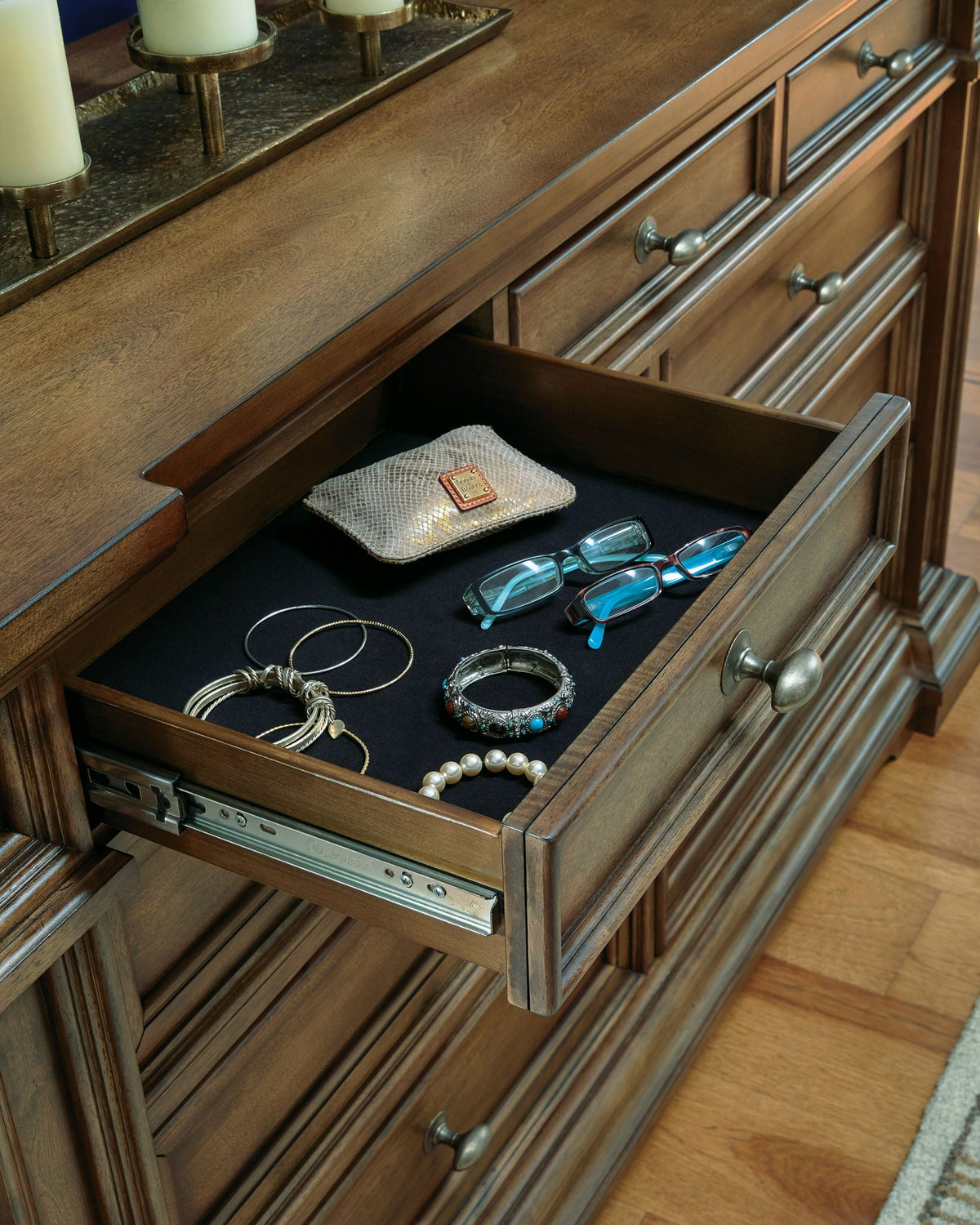 Frantanna - Dresser - Select Living Furniture - Dressers - Signature Design by Ashley® - PCB949B1 - Dark Brown -Dresser & Mirror - Frantanna - Dresser -