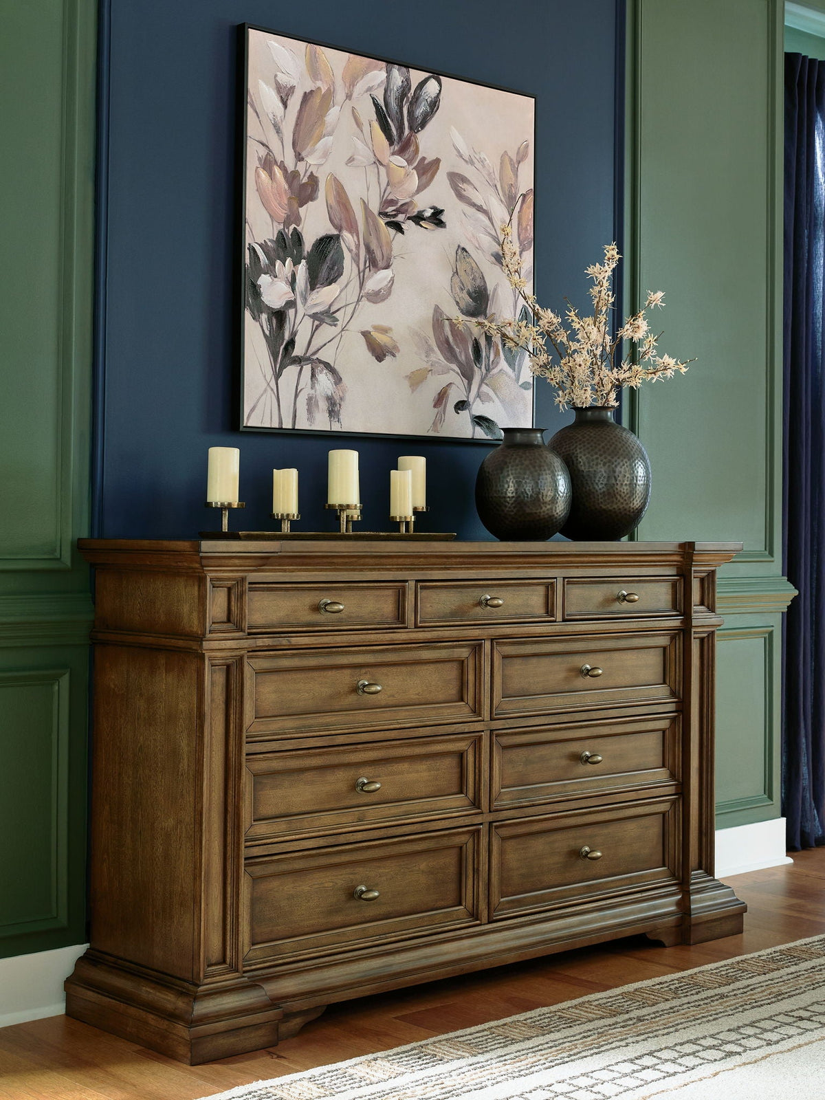 Frantanna - Dresser - Select Living Furniture - Dressers - Signature Design by Ashley® - PCB949B1 - Dark Brown -Dresser & Mirror - Frantanna - Dresser -