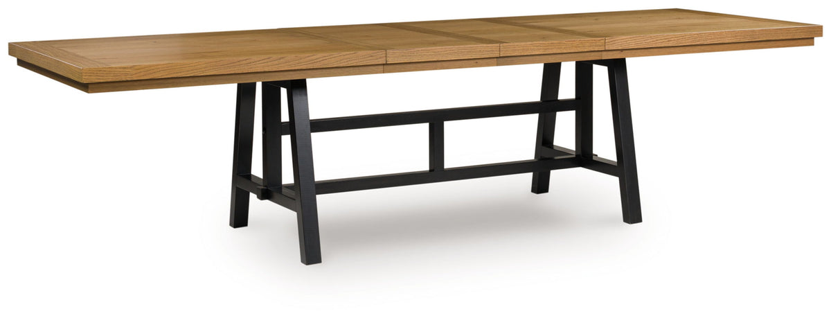 Galliden - Rectangular Dining Room Extension Table - Black / Brown - Select Living Furniture - Dining Tables with Extensions - Signature Design by Ashley® - D841-55 - Galliden - Rectangular Dining Room Extension Table - Black / Brown -