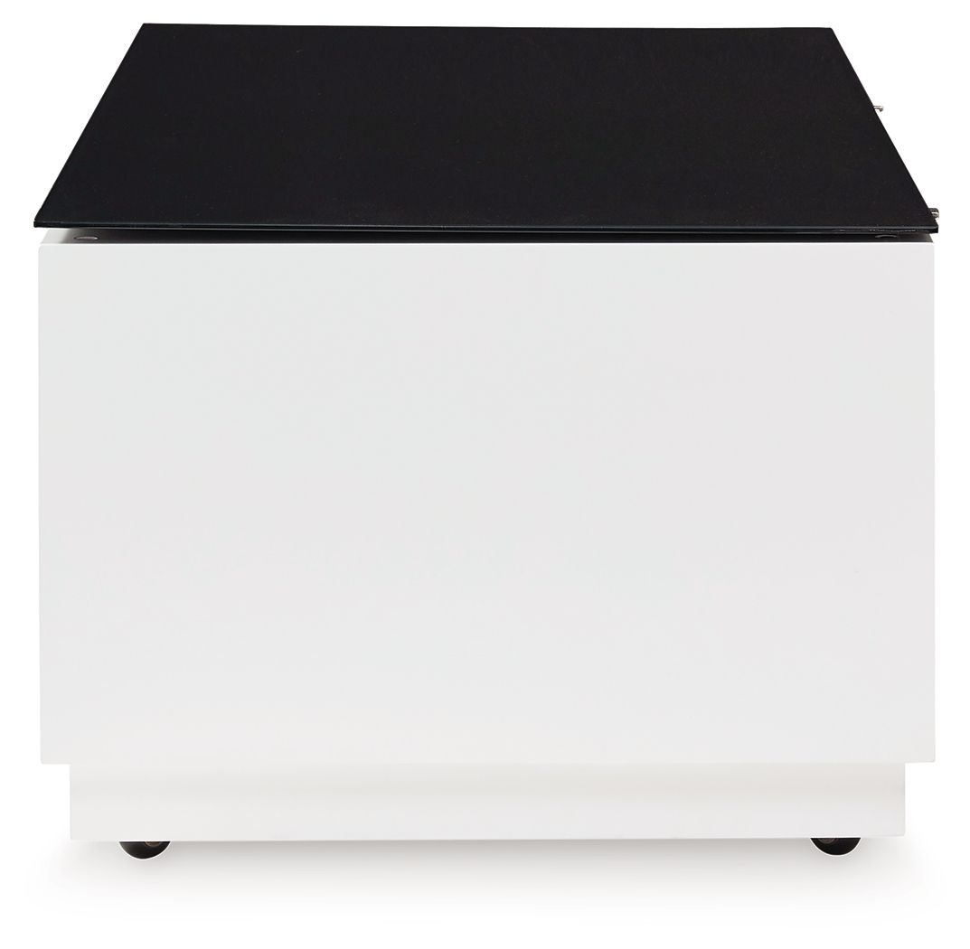Gardoni - Rectangular Cocktail Table - White / Black - Select Living Furniture - Cocktail Tables - Signature Design by Ashley® - T756-1 - Gardoni - Rectangular Cocktail Table - White / Black -