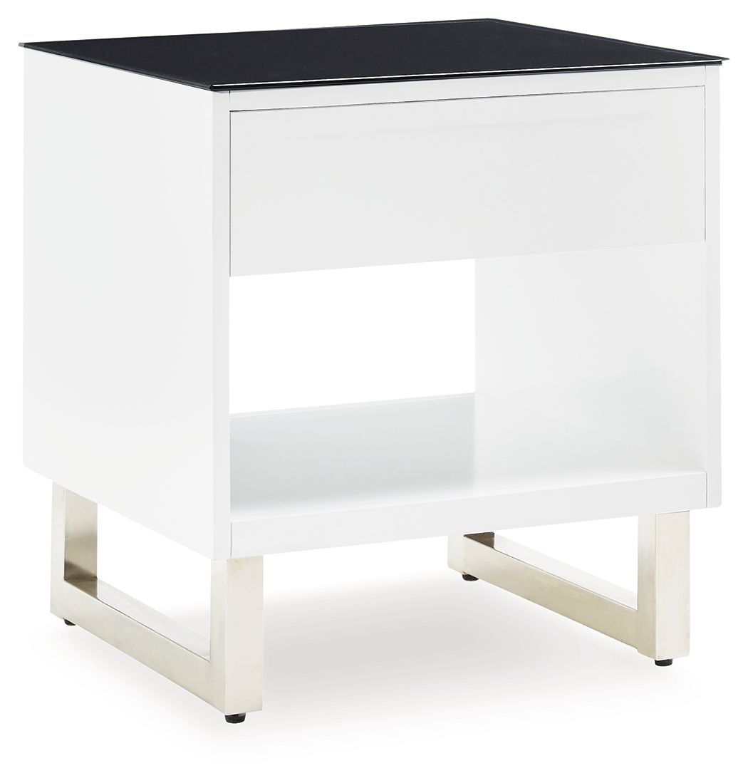 Gardoni - Rectangular End Table - White / Black - Select Living Furniture - End Tables - Signature Design by Ashley® - T756-3 - Gardoni - Rectangular End Table - White / Black -