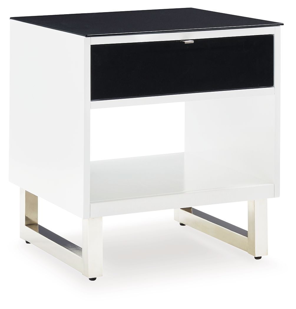 Gardoni - Rectangular End Table - White / Black - Select Living Furniture - End Tables - Signature Design by Ashley® - T756-3 - Gardoni - Rectangular End Table - White / Black -