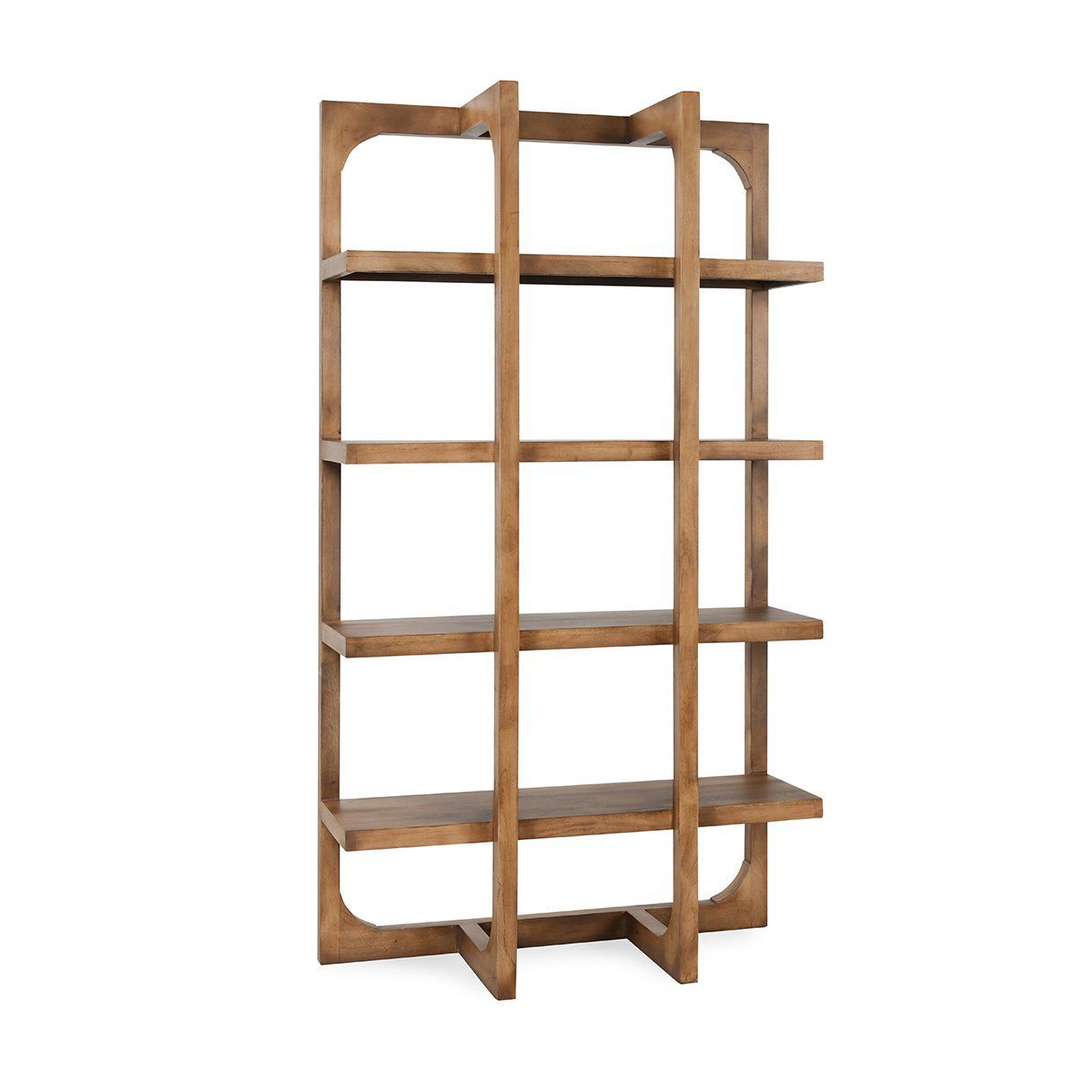 Gordon - Solid Wood Bookcase - Natural - Select Living Furniture - Etageres - Classic Home - 52010787 - Gordon - Solid Wood Bookcase - Natural -