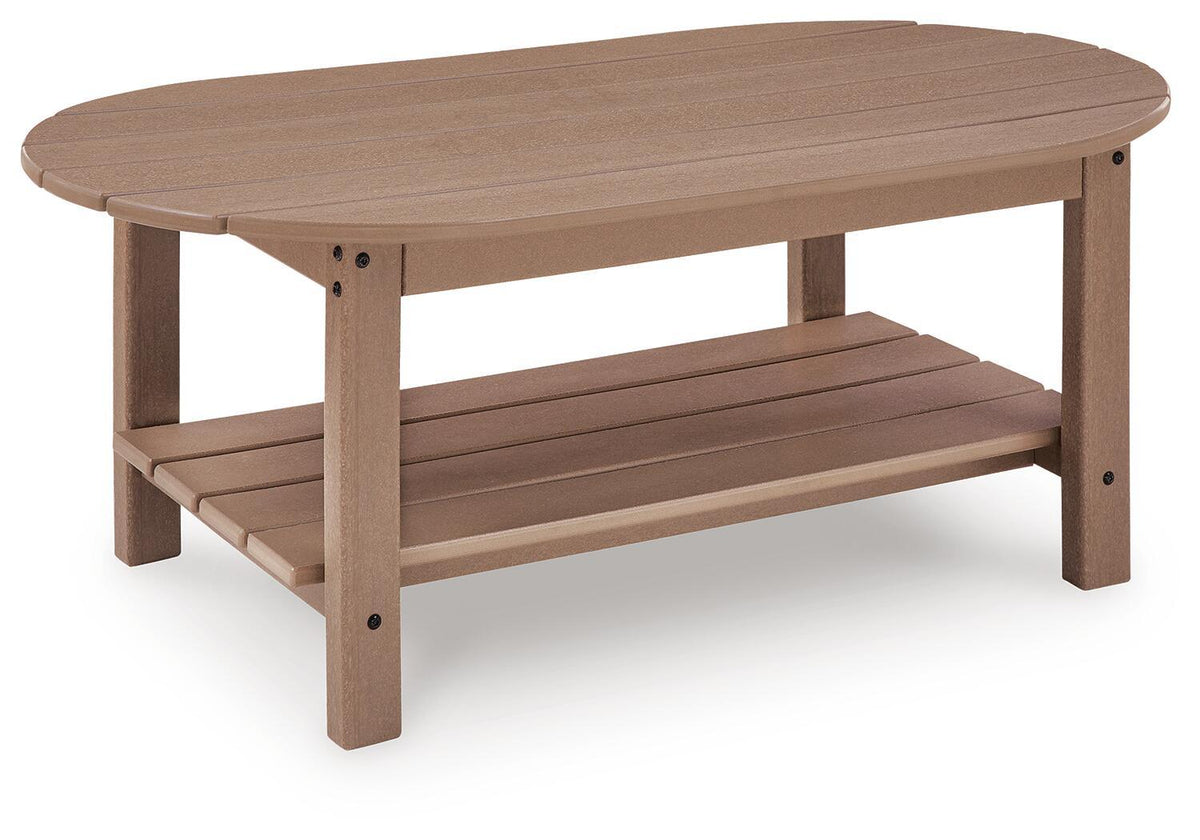Grover Beach - Oval Table - Select Living Furniture - Coffee Tables - Signature Design by Ashley® - PCP422-700 - Light Brown -Coffee Tables - Grover Beach - Oval Table -