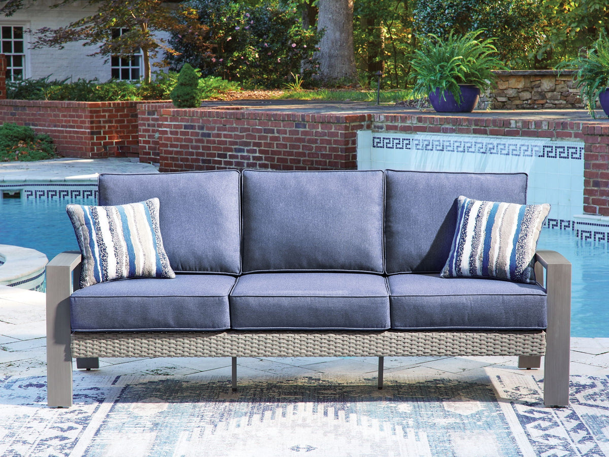 Half Moon Beach - Sofa With Cushion - Blue / Gray - Select Living Furniture - Sofas - Signature Design by Ashley® - PCP418-838 - Half Moon Beach - Sofa With Cushion - Blue / Gray -