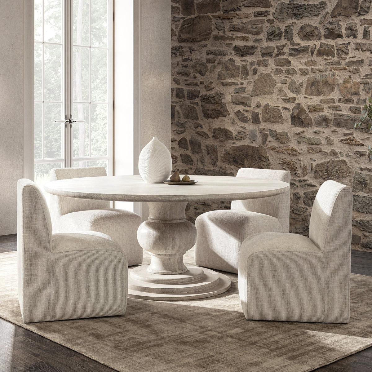 Hera - Round Dining Table - Select Living Furniture - Dining Tables - Classic Home - 51011920 - Pecan Brown -60"W x 60"D x 30"H - Hera - Round Dining Table -