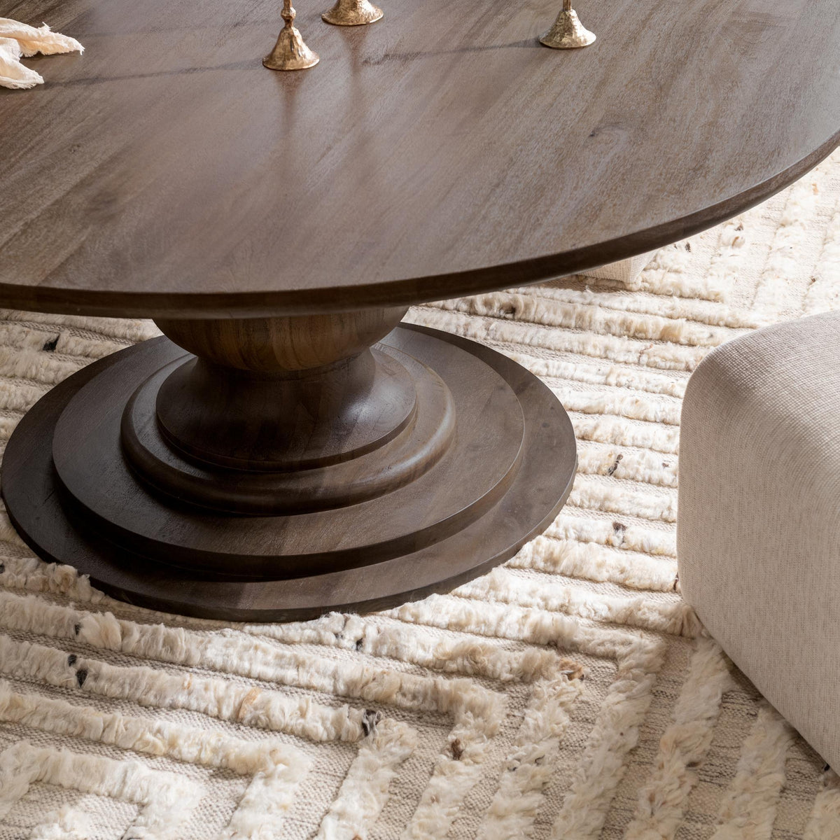 Hera - Round Dining Table - Select Living Furniture - Dining Tables - Classic Home - 51011920 - Pecan Brown -60"W x 60"D x 30"H - Hera - Round Dining Table -