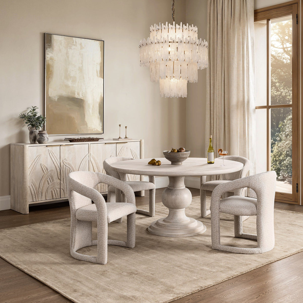 Hera - Round Dining Table - Select Living Furniture - Dining Tables - Classic Home - 51011920 - Pecan Brown -60"W x 60"D x 30"H - Hera - Round Dining Table -