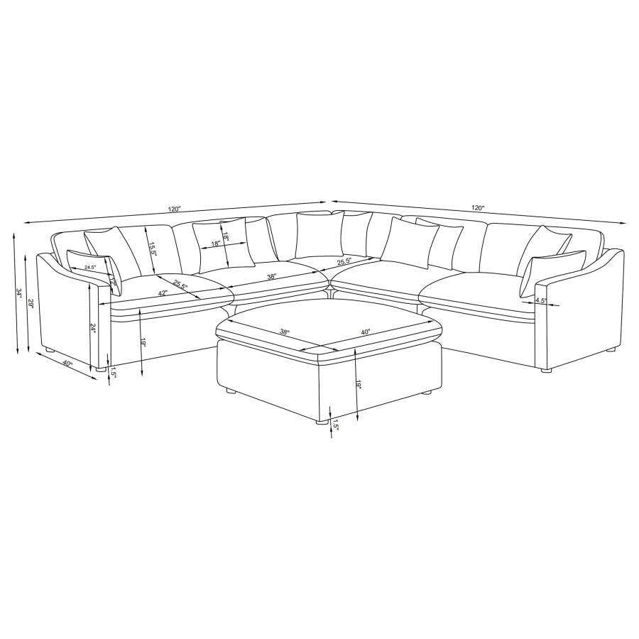 Hobson Sectional - Select Living Furniture - Select Living Furniture -  - Charcoal - Hobson Sectional -