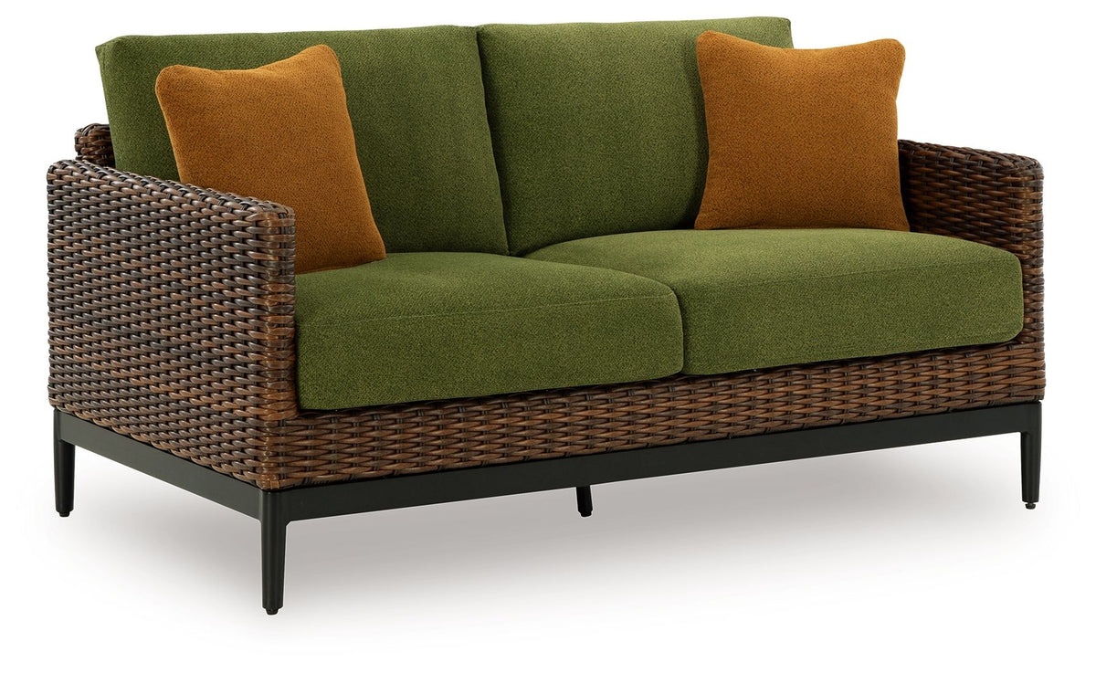 Horizon Hall - Lounge Set - Select Living Furniture - 6 Piece Outdoor Sets - Signature Design by Ashley® - P572/838/821(2)/814/701/706 - Dark Brown -6 Pc. Lounge Set With Sofa - Horizon Hall - Lounge Set -