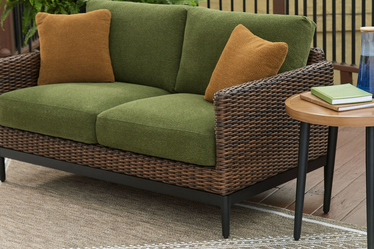 Horizon Hall - Loveseat With Cushion - Brown / Green - Select Living Furniture - Loveseats - Signature Design by Ashley® - P572-835 - Horizon Hall - Loveseat With Cushion - Brown / Green -