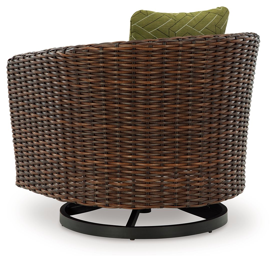 Horizon Hall - Swivel Lounge With Cushion - Brown / Green - Select Living Furniture - Swivel Chairs - Signature Design by Ashley® - P572-821 - Horizon Hall - Swivel Lounge With Cushion - Brown / Green -