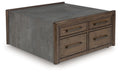 Kallenny - Square Cocktail Table - Brown / Gray - Select Living Furniture - Cocktail Tables - Signature Design by Ashley® - T669-8 - Kallenny - Square Cocktail Table - Brown / Gray -