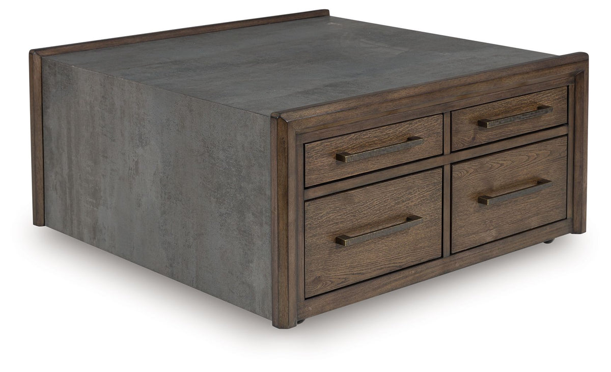 Kallenny - Square Cocktail Table - Brown / Gray - Select Living Furniture - Cocktail Tables - Signature Design by Ashley® - T669-8 - Kallenny - Square Cocktail Table - Brown / Gray -
