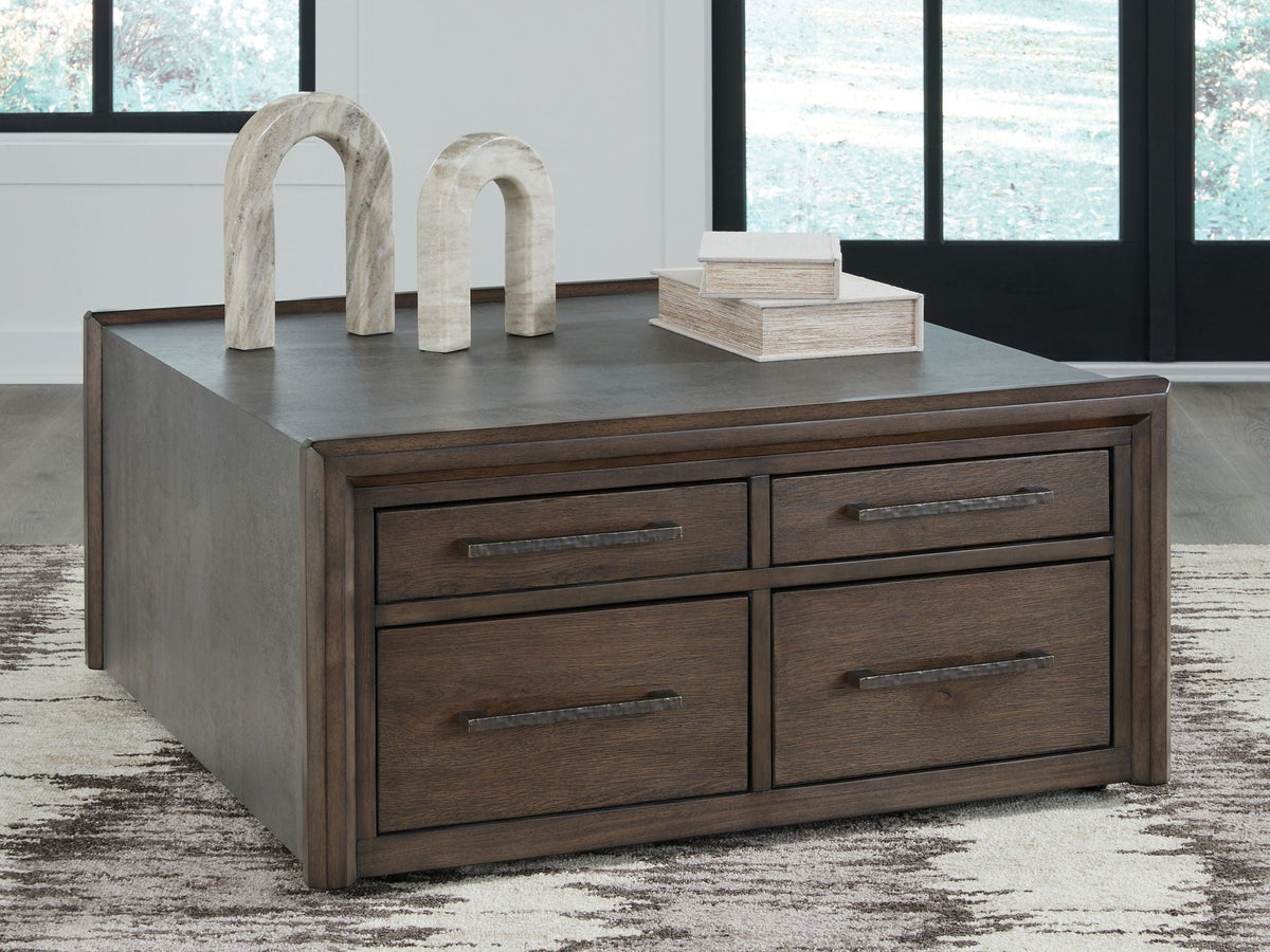 Kallenny - Square Cocktail Table - Brown / Gray - Select Living Furniture - Cocktail Tables - Signature Design by Ashley® - T669-8 - Kallenny - Square Cocktail Table - Brown / Gray -
